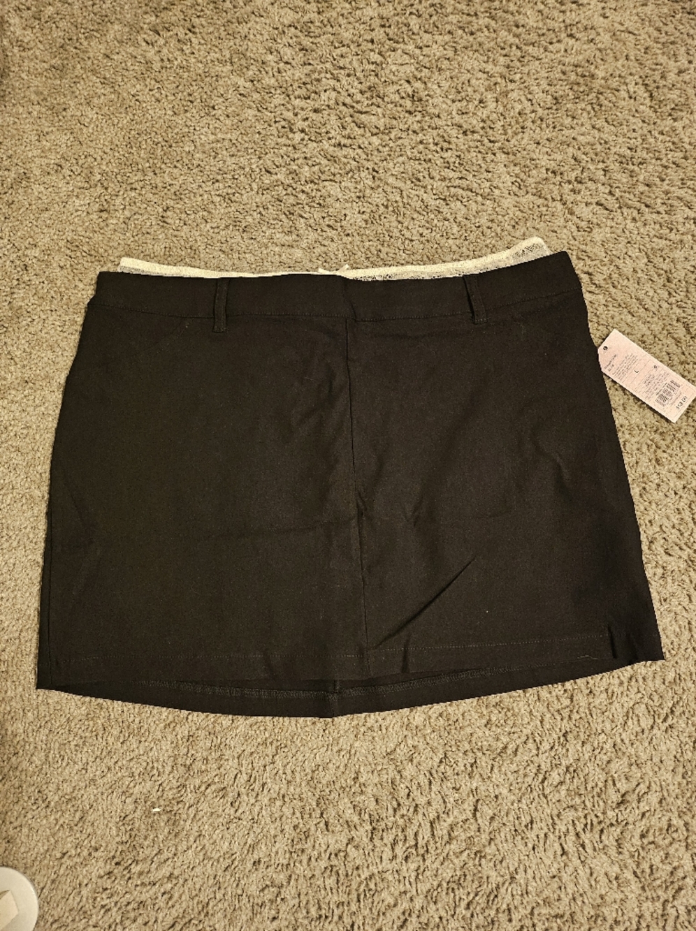 wild fable Black Mini Skirt with Cream Waistband